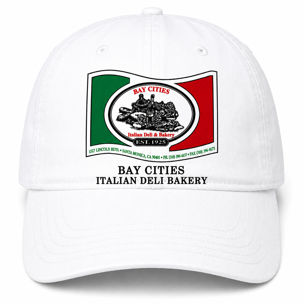 Bay Cities white hat mockup