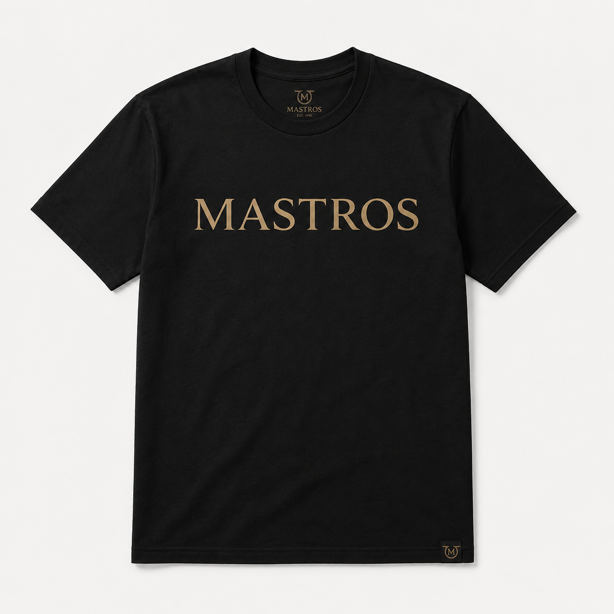 Black Mastros T-shirt with gold logo