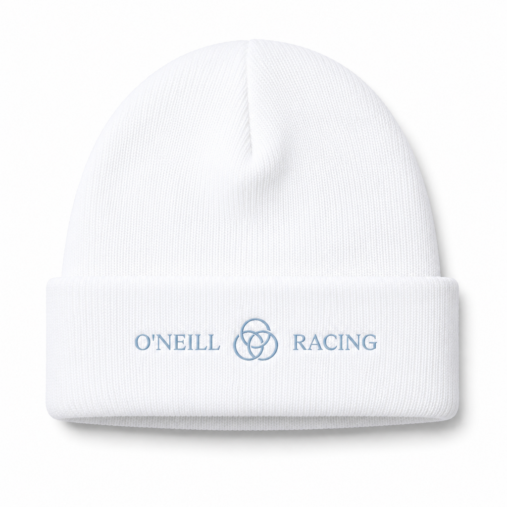 O'Neill Racing white beanie mockup