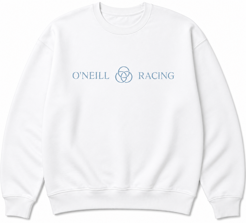 O'Neill Racing white crewneck mockup