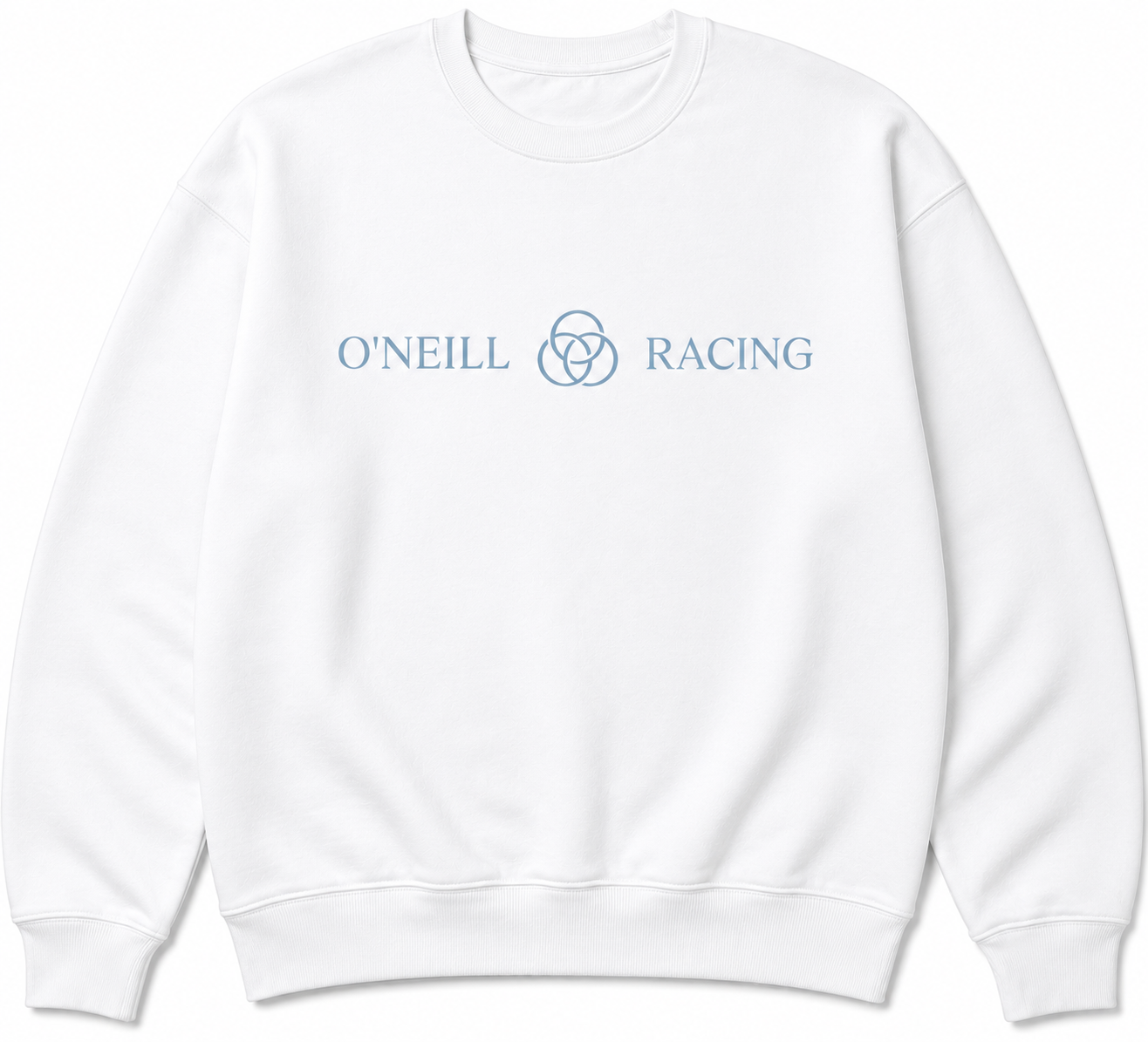 O'Neill Racing white crewneck mockup