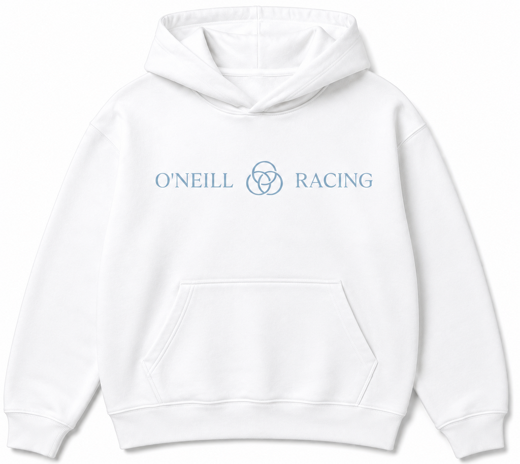 O'Neill Racing white hoodie mockup
