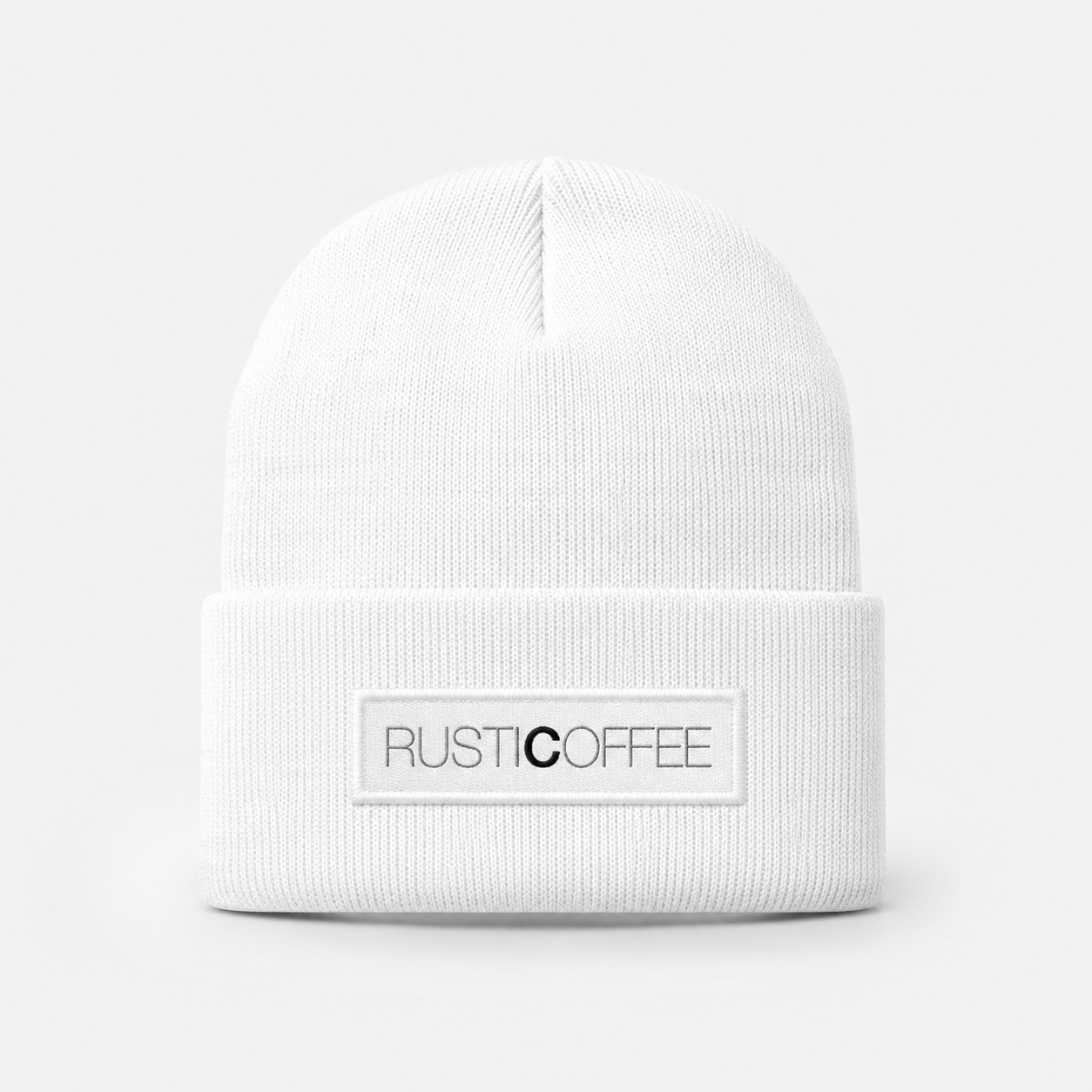 Rustic Coffee white beanie