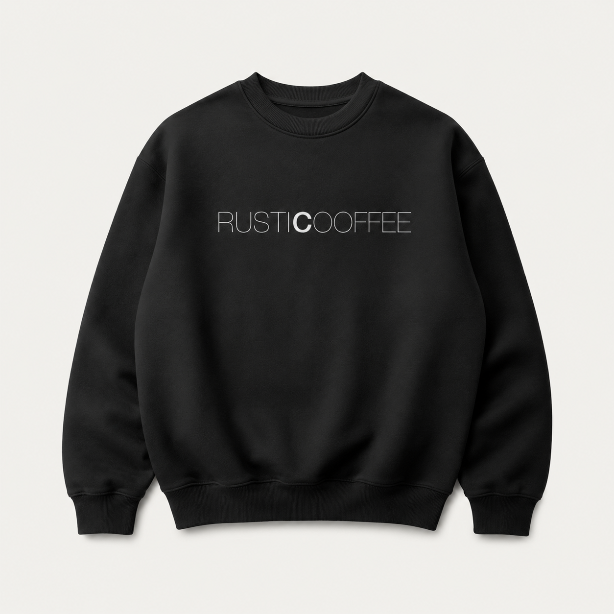 Rustic Coffee black crewneck sweatshirt