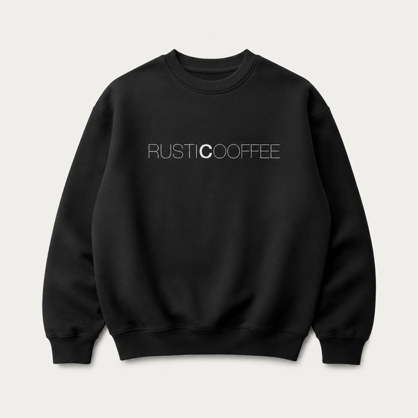 Rustic Coffee black crewneck sweatshirt