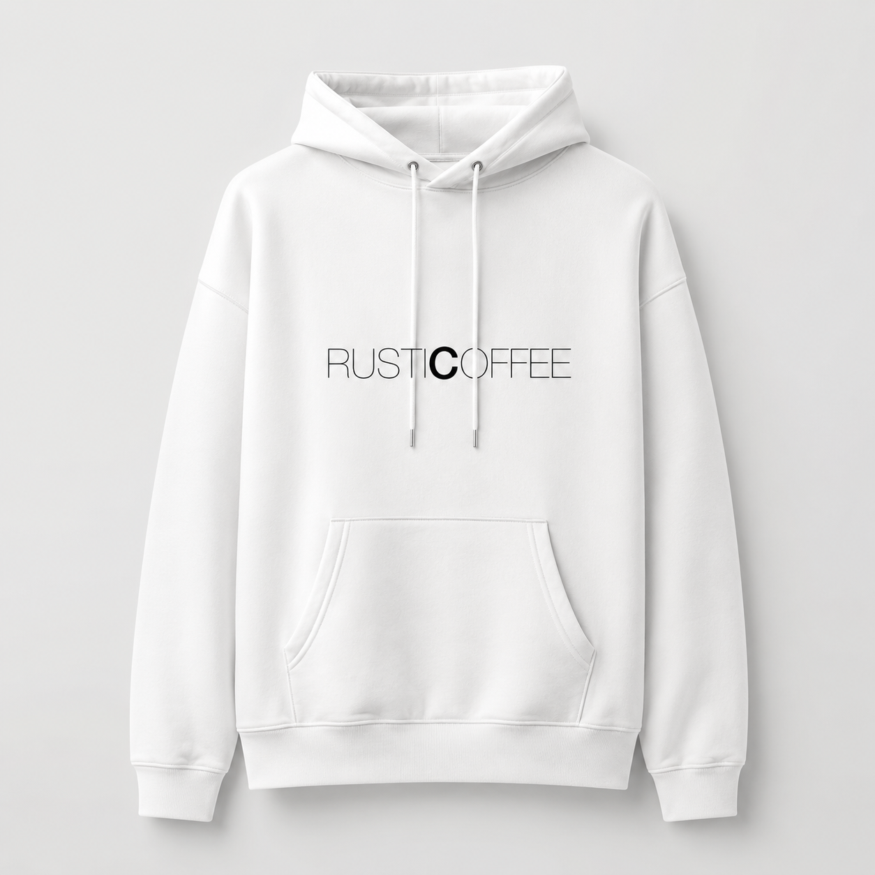 Rustic Coffee white hoodie