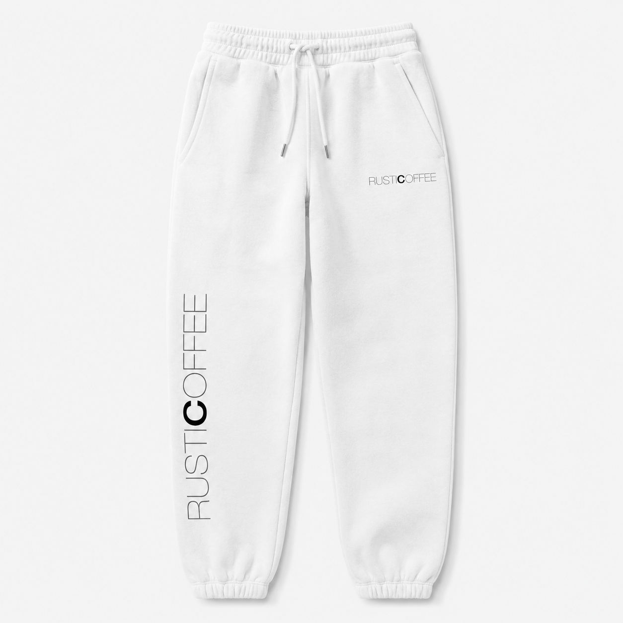 Rustic Coffee white joggers