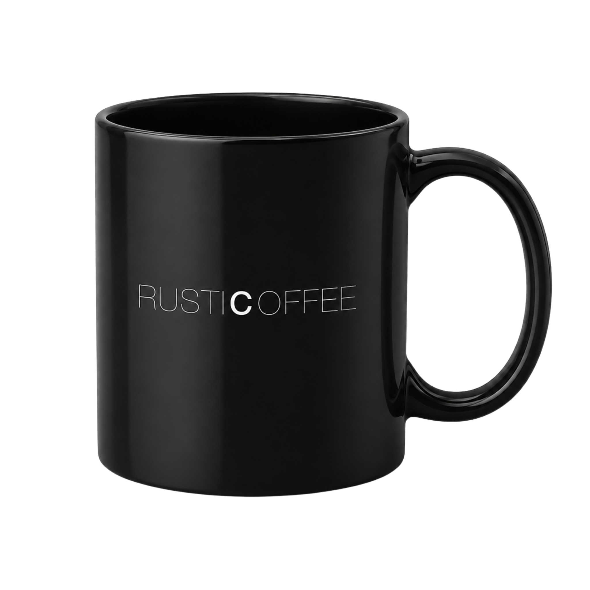 Rustic Coffee black mug